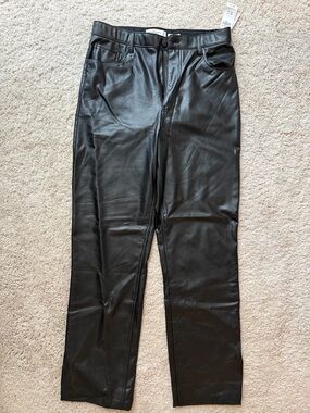 Abercrombie and Fitch Women’s Black Faux Leather Jeans